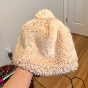 Henri Bendel faux fur pom beanie